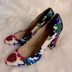 J. Crew Bright Floral Pumps 6.5